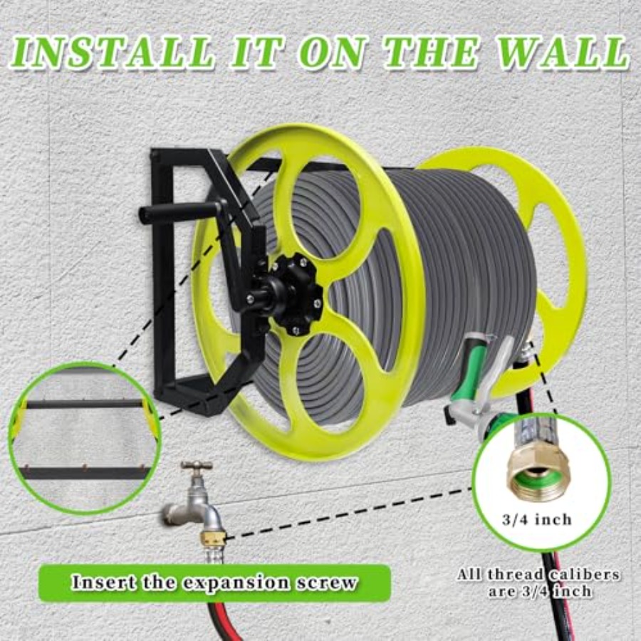 Heavy Duty Garden Hose Reel wi - Reel Handle のレビューと価格