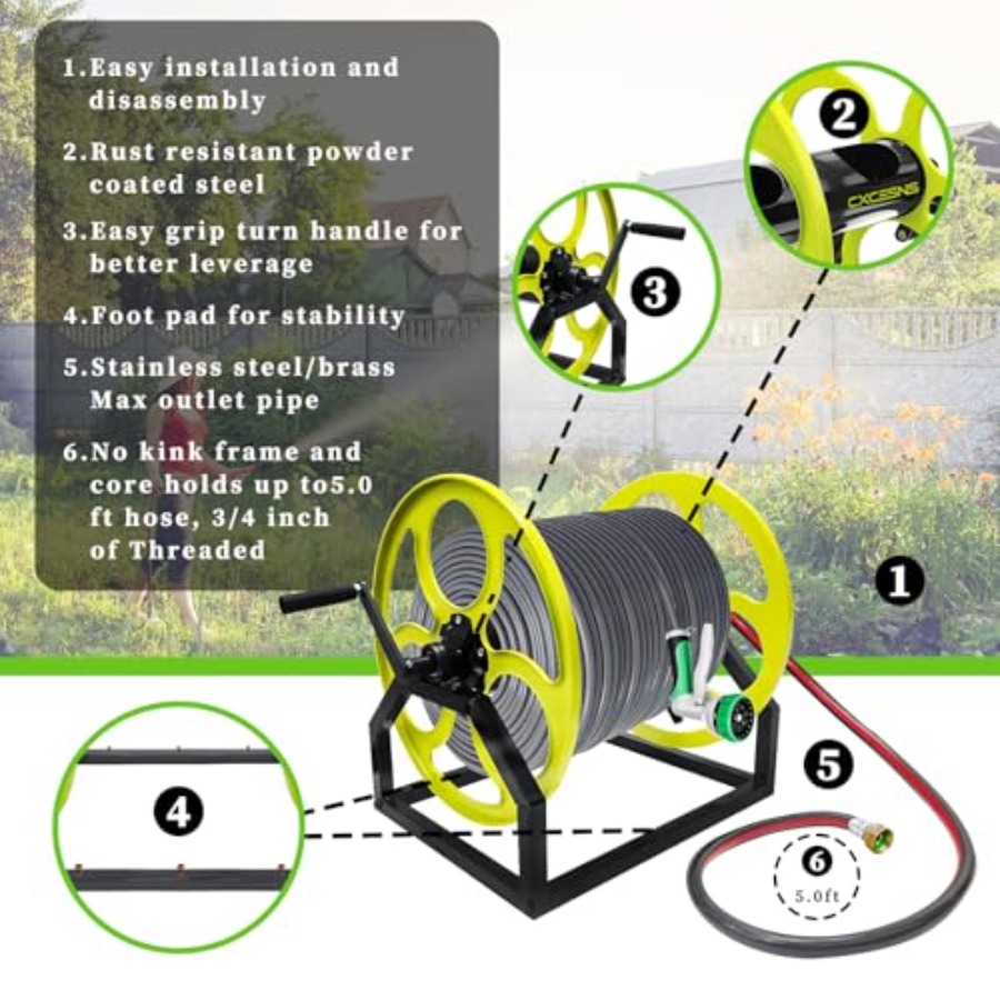 Heavy Duty Garden Hose Reel wi - Reel Handle のレビューと価格