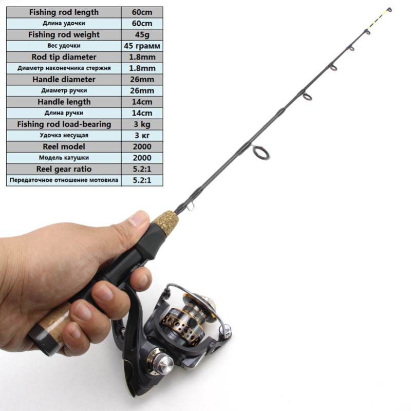 60cm 2 Tips Rod Reel Combos Wi - Ice Fishing Reel のレビューと価格
