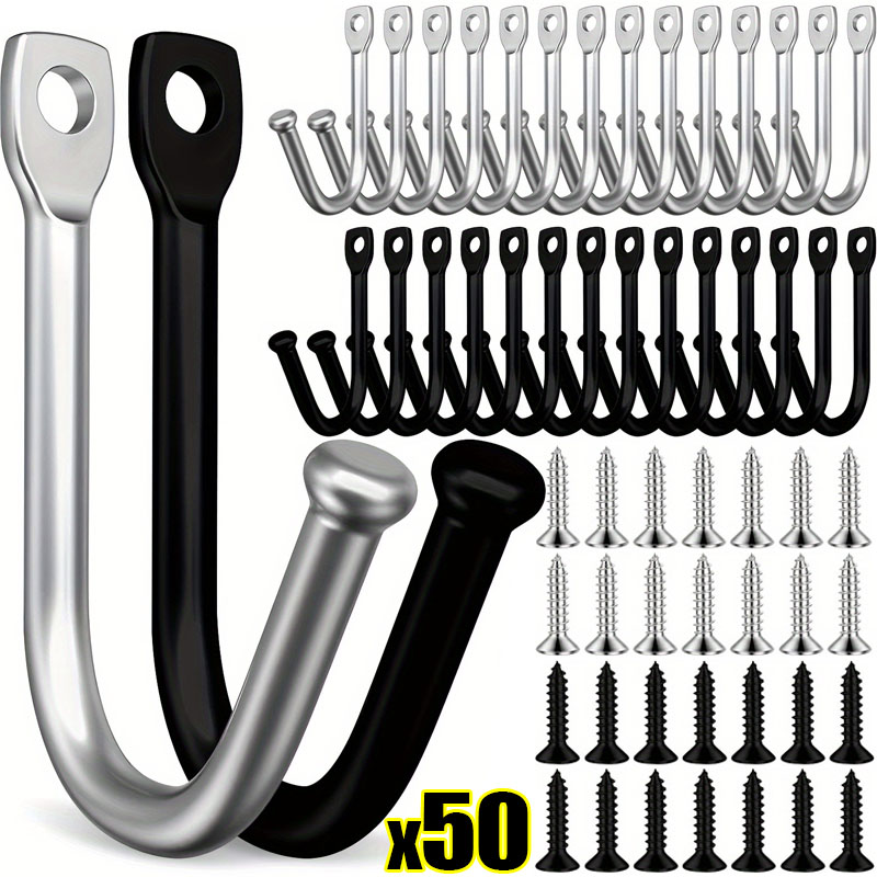 50/5Set J-shaped Metal Wall Ho - Reel Bag のレビューと価格