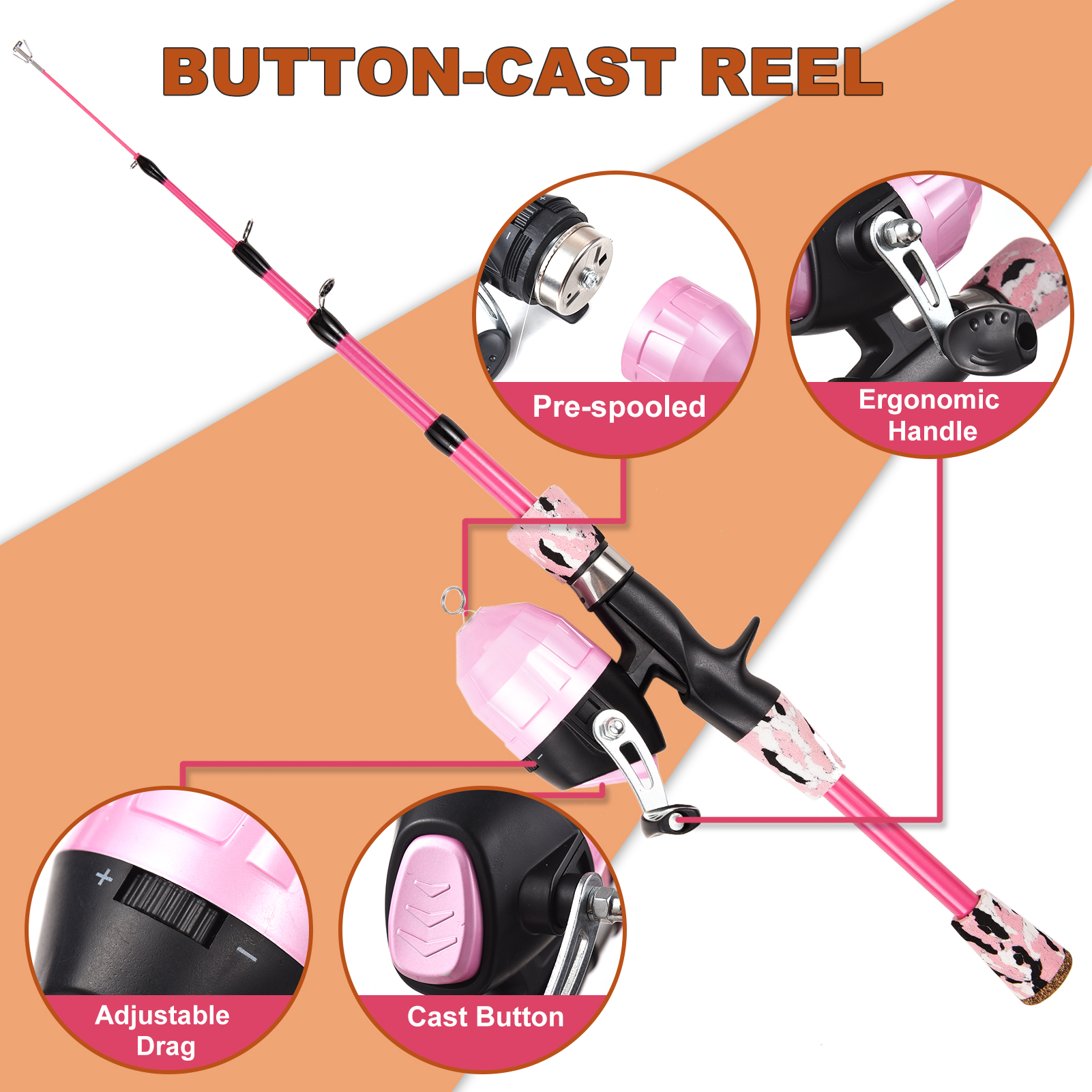 Kids Fishing Rod and Reel Comb - Spincast Reel のレビューと価格