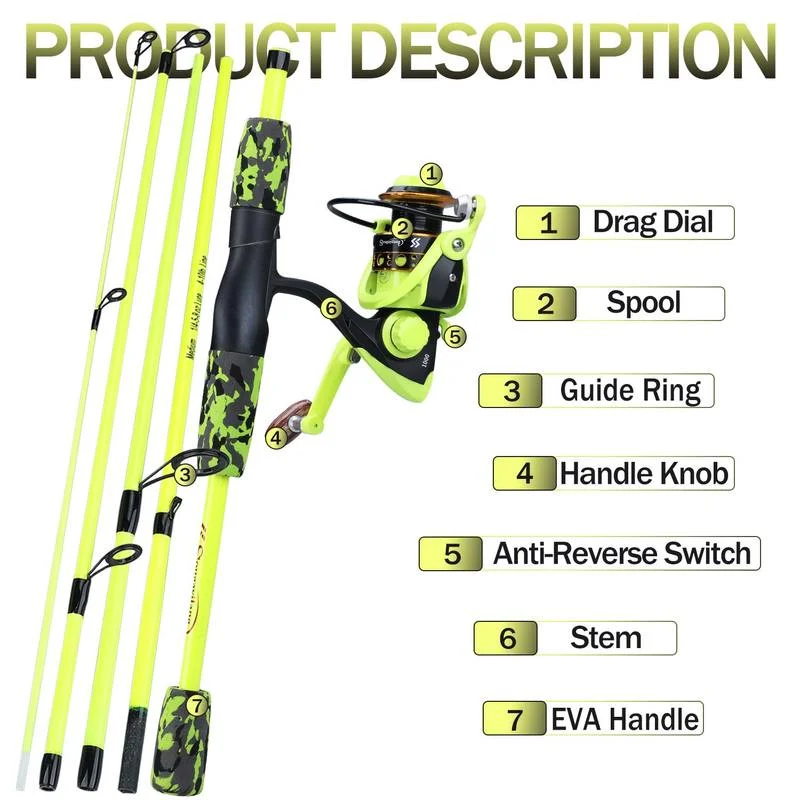 Sougayilang Portable 5 Section - Spincast Reel のレビューと価格