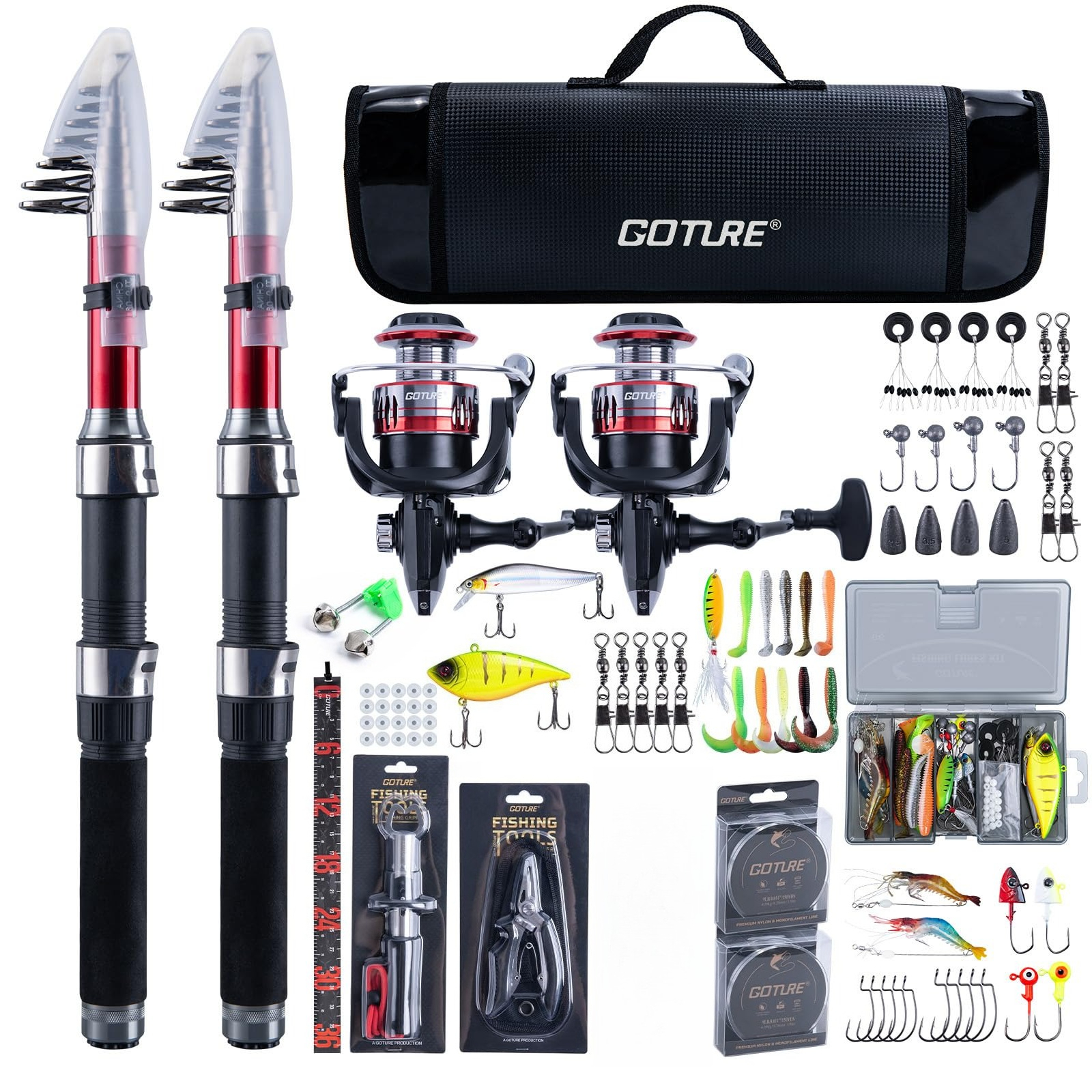 Goture 2Pcs Fishing Rod and 2P - Reel Bag のレビューと価格