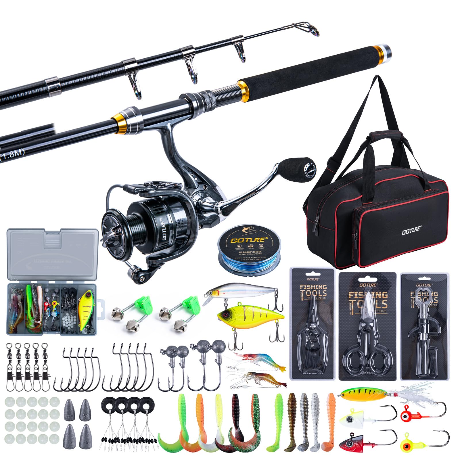 Goture Fishing Telescopic Rod  - Reel Bag のレビューと価格